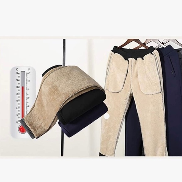 Men’s BRAND NEW Sherpa lined sweatpants.Brand New wth Tags! Grey wth zip pockets - Picture 3 of 11